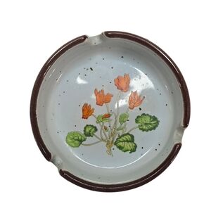 Vintage Nevxo Floral Ashtray with Brown Rim